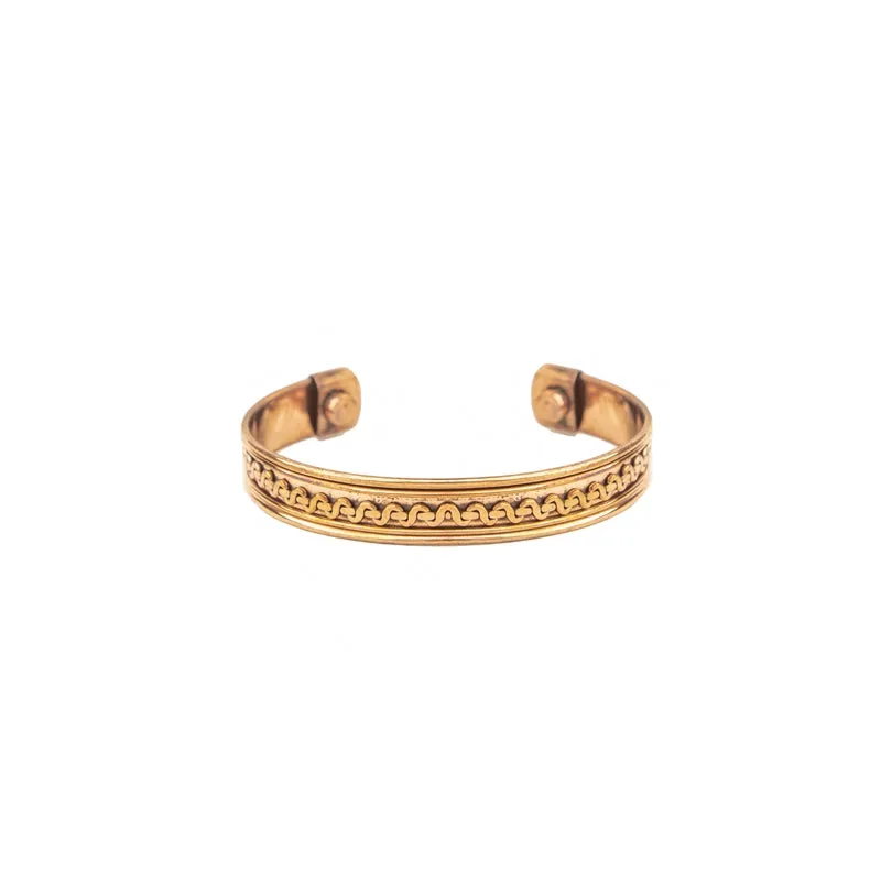 Copper Bracelet for Men and Women 99.9% Pure Copper Fashion Bangle 6.8" Adjustable Size Healthy Bracelet