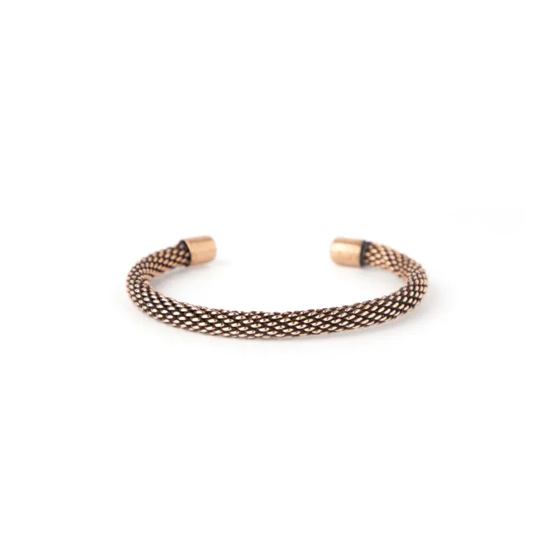Copper Bracelet for Men and Women 99.9% Pure Copper Fashion Bangle 6.8" Adjustable Size Healthy Bracelet