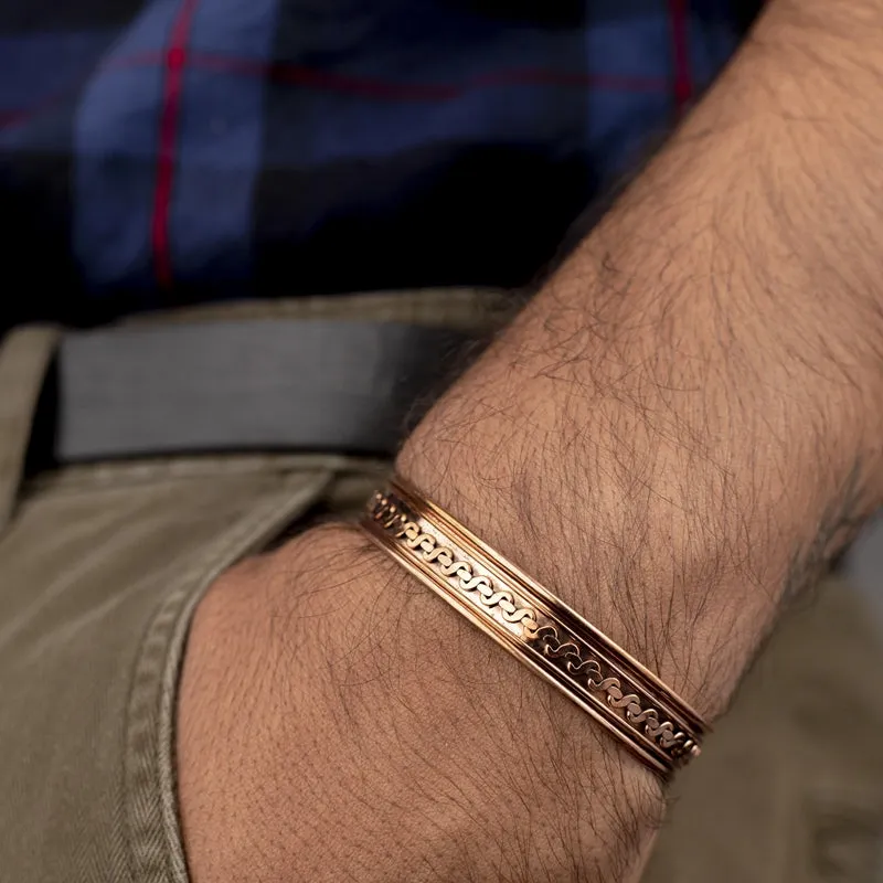 Copper Bracelet for Men and Women 99.9% Pure Copper Fashion Bangle 6.8" Adjustable Size Healthy Bracelet