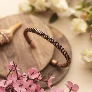 Copper Bracelet for Men and Women 99.9% Pure Copper Fashion Bangle 6.8" Adjustable Size Healthy Bracelet
