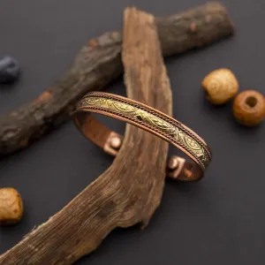 Copper Bracelet for Men and Women 99.9% Pure Copper Fashion Bangle 6.8" Adjustable Size Healthy Bracelet
