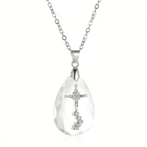 Crystal Cross Heavenly Ladder Pendant Necklace