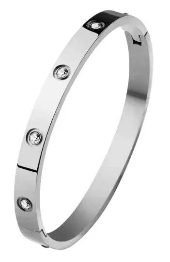 Crystal Love Bracelets Stainless Steel Jewelry