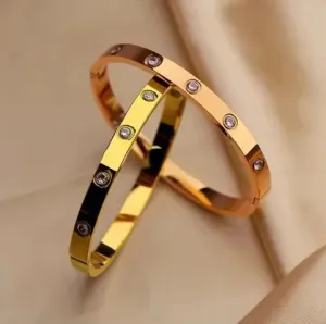 Crystal Love Bracelets Stainless Steel Jewelry