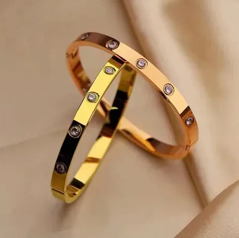Crystal Love Bracelets Stainless Steel Jewelry