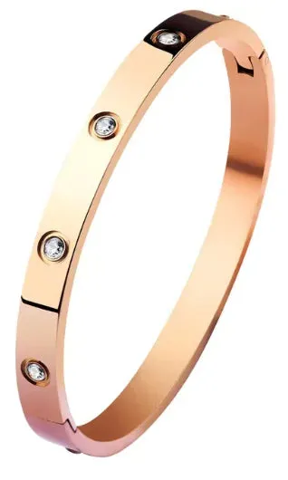 Crystal Love Bracelets Stainless Steel Jewelry