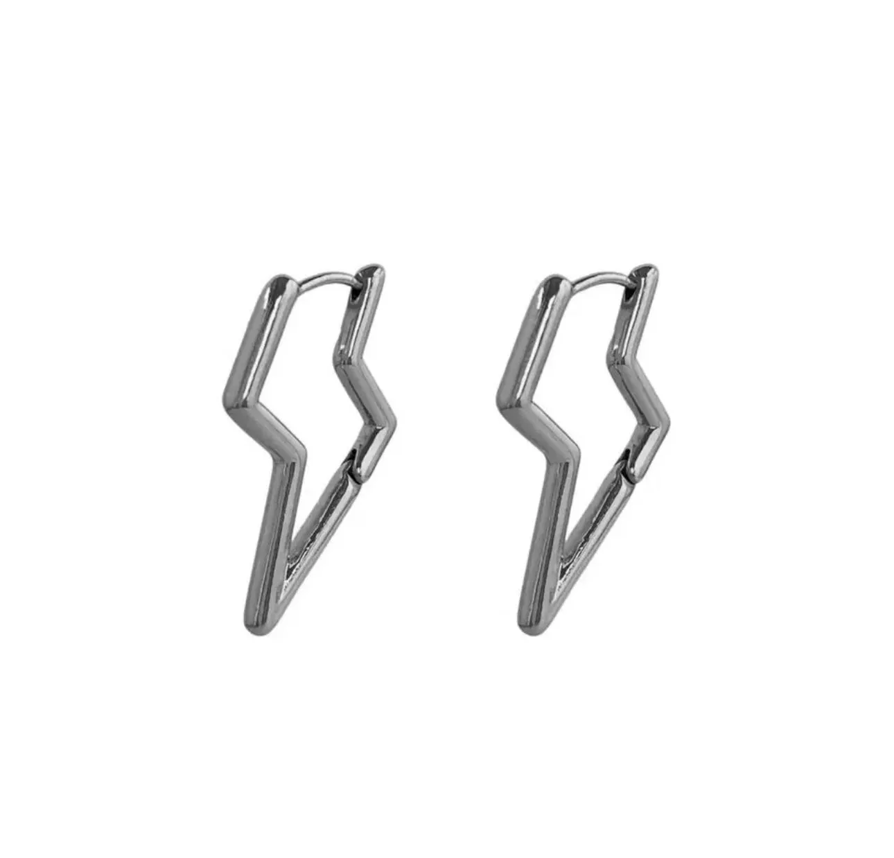 Cut out Metal Lightning Bolts Earrings | Erika Williner Designs