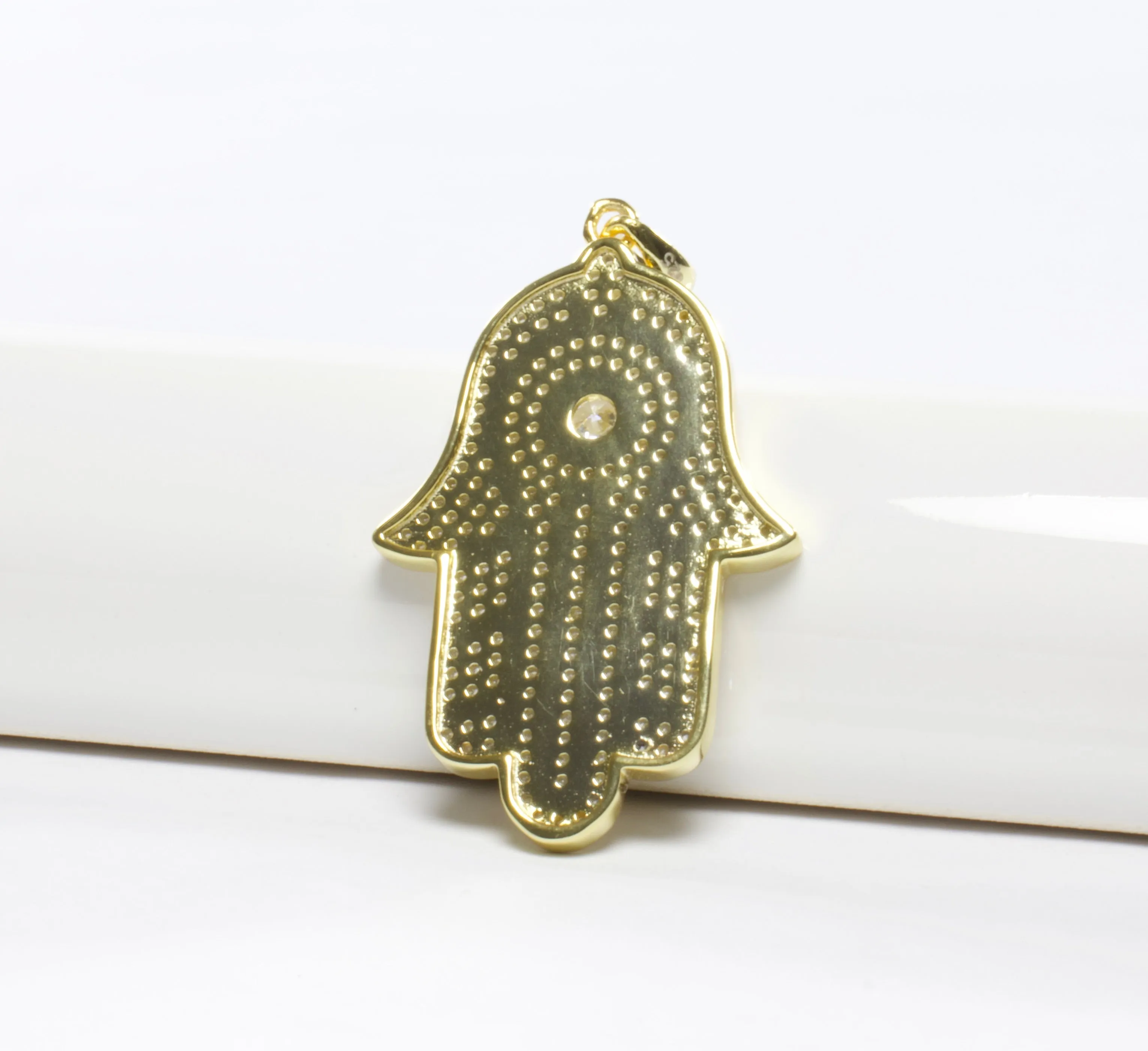 CZ Hamsa Charm Pendant