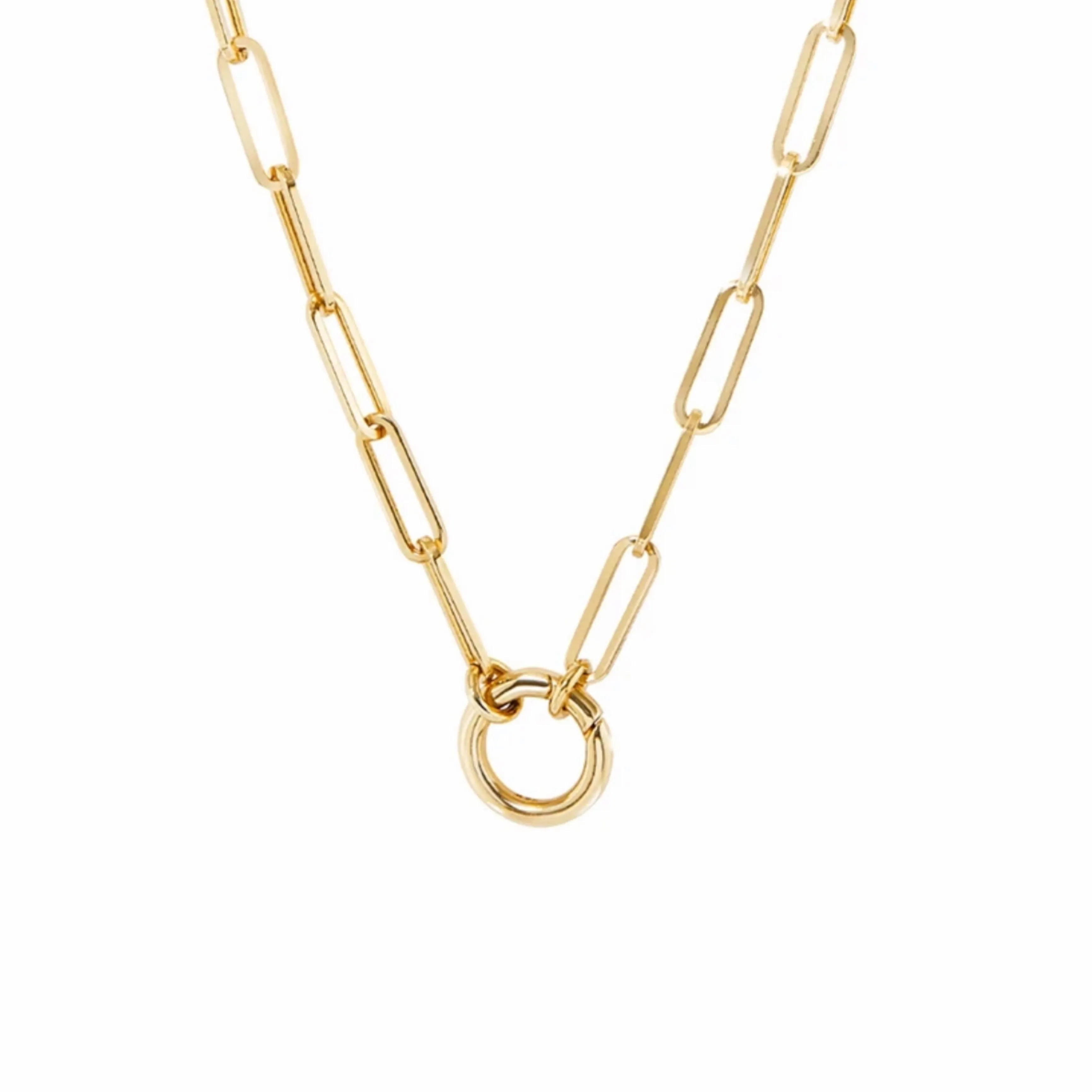 CZ Hamsa Pendant Necklace - Gold