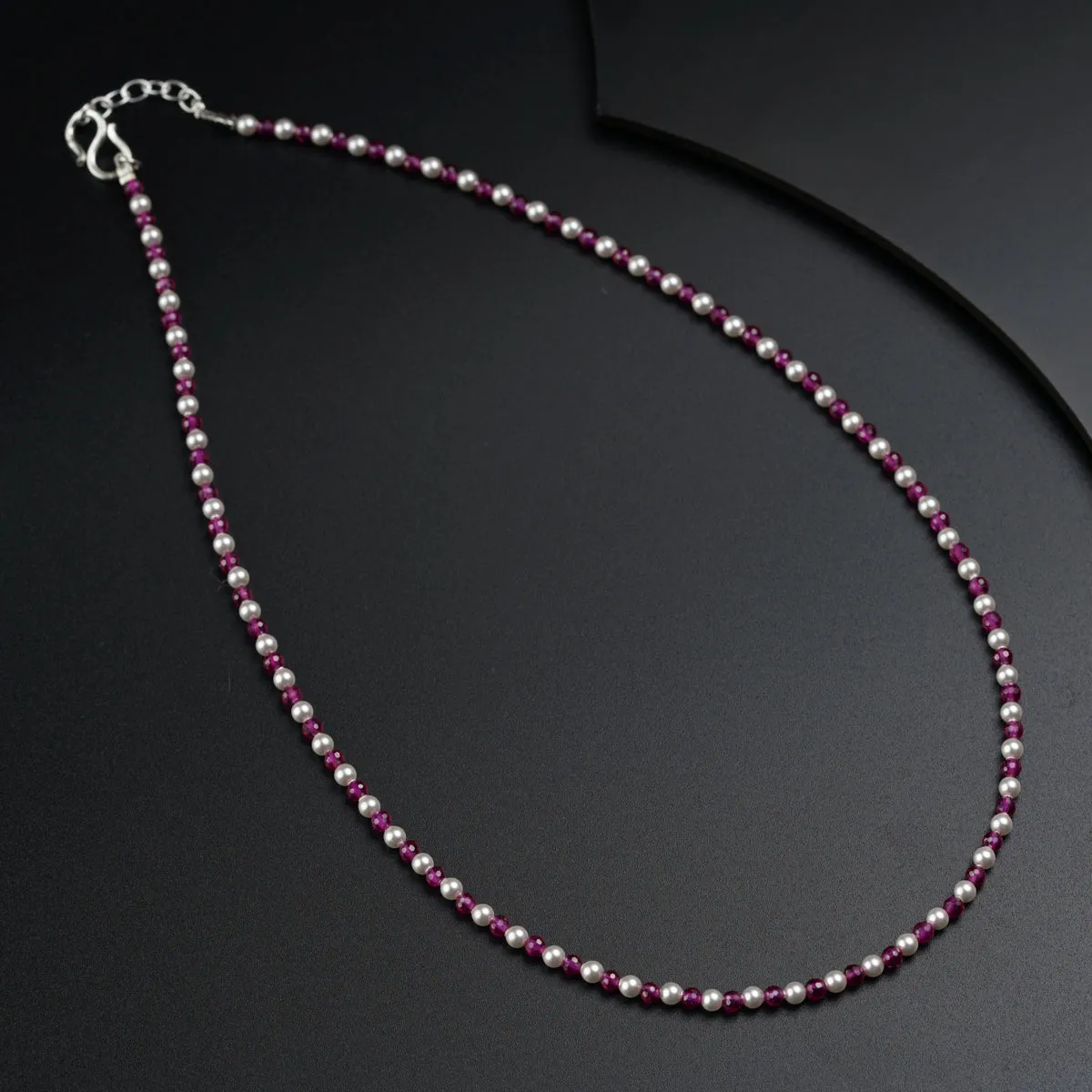 Daily Wear Necklace-Pearls and Rubys