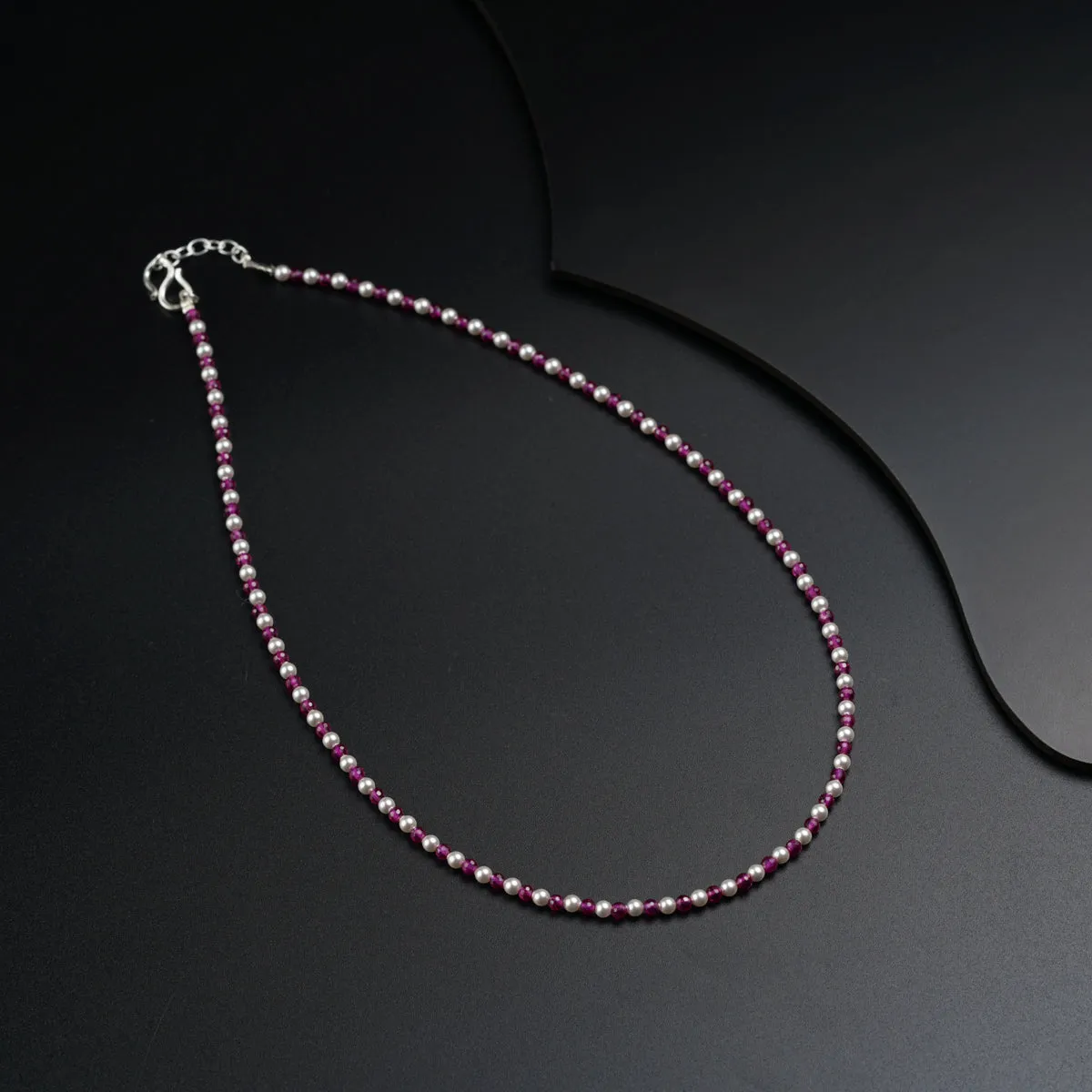 Daily Wear Necklace-Pearls and Rubys