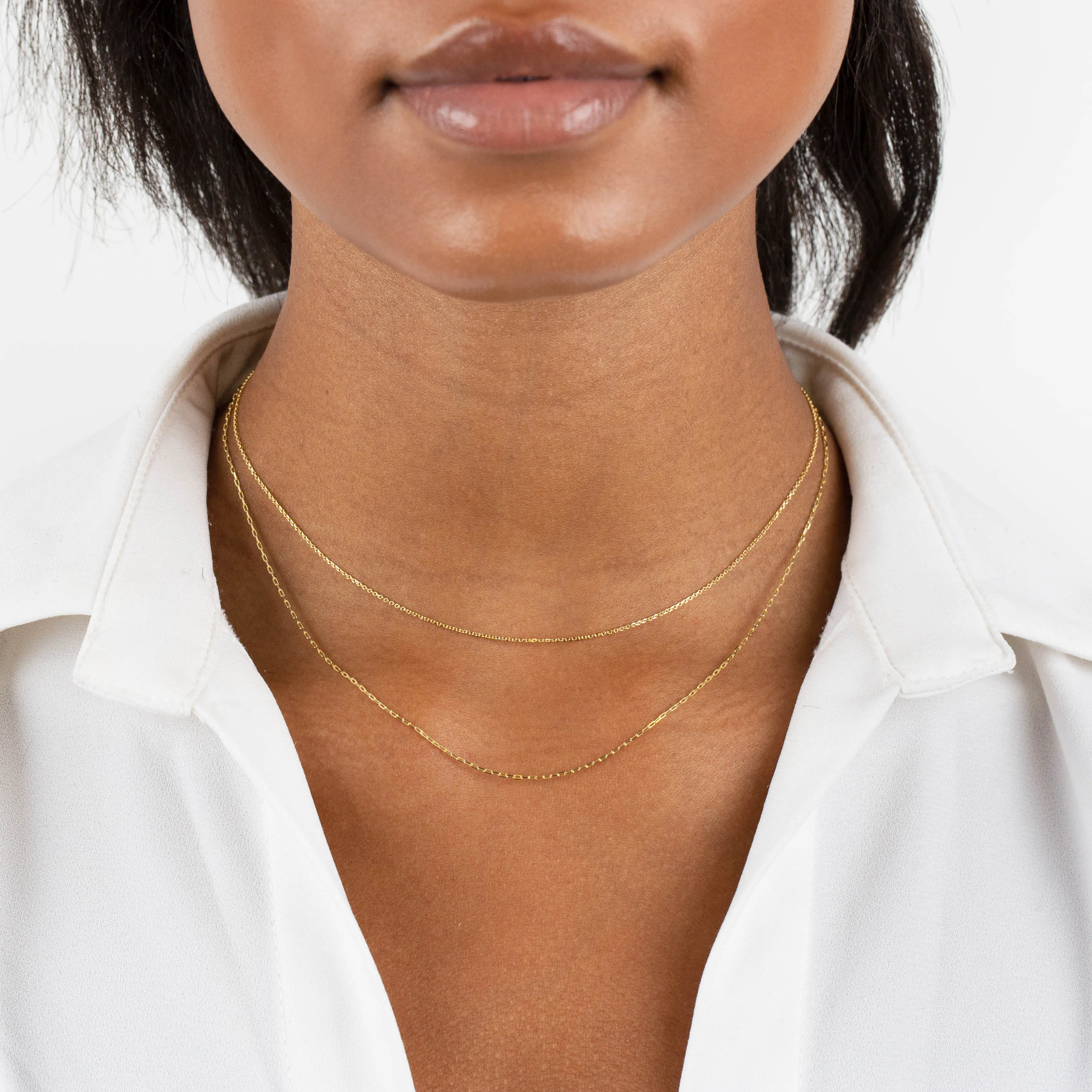 Dainty Cable Chain Necklace 14K