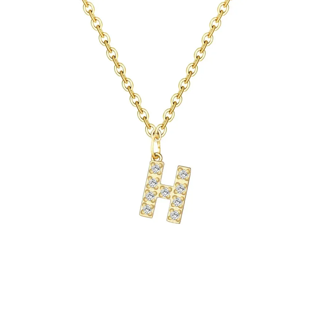 Dainty Zircon Letter Initial, Number, Symbol Chain Necklace