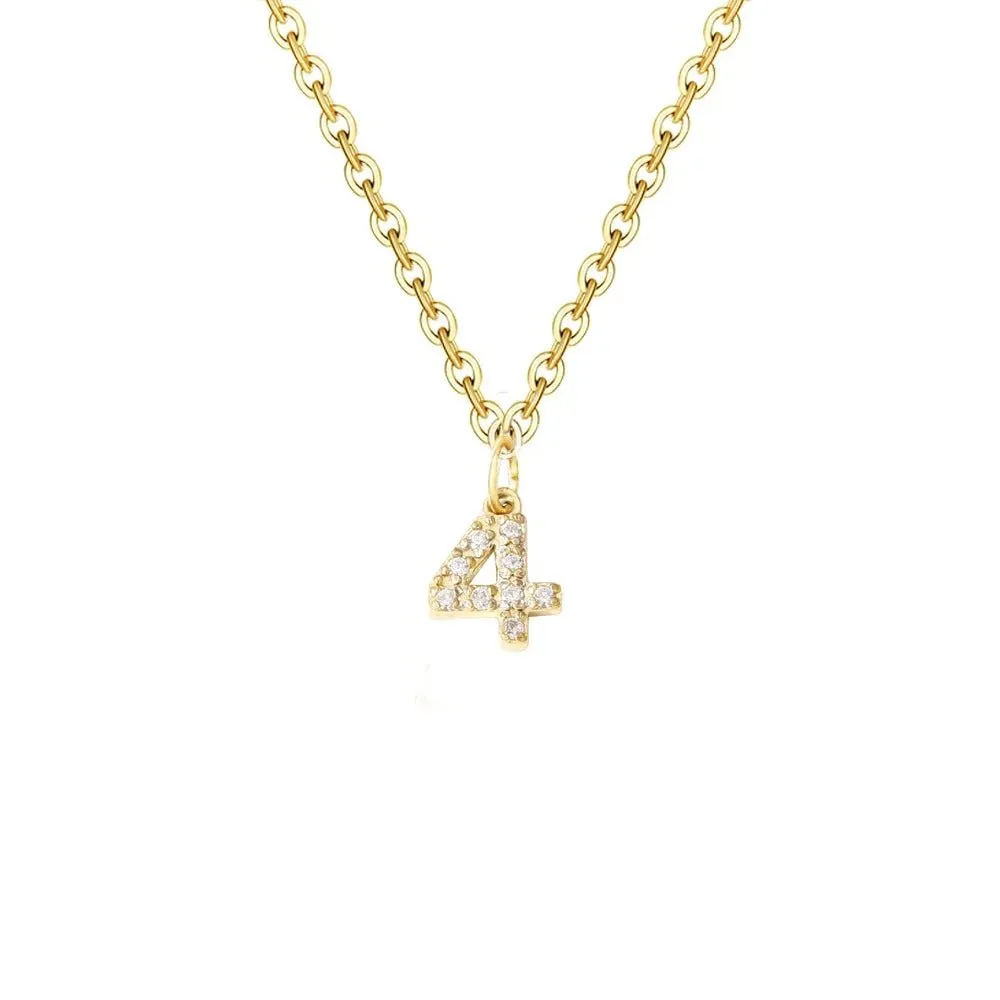 Dainty Zircon Letter Initial, Number, Symbol Chain Necklace
