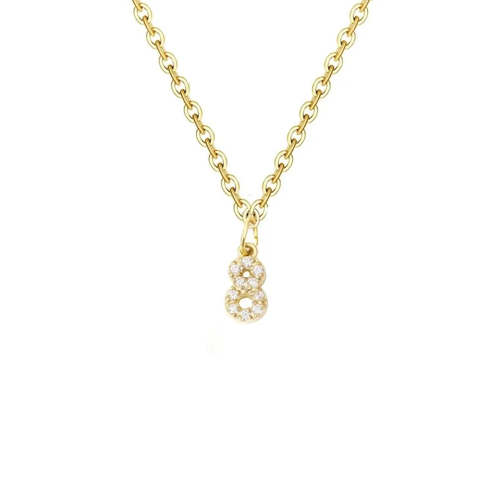 Dainty Zircon Letter Initial, Number, Symbol Chain Necklace