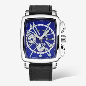 DeLaCour 'Via Larga' Chronograph Stainless Steel Men's Automatic Watch WAST1026-BLU