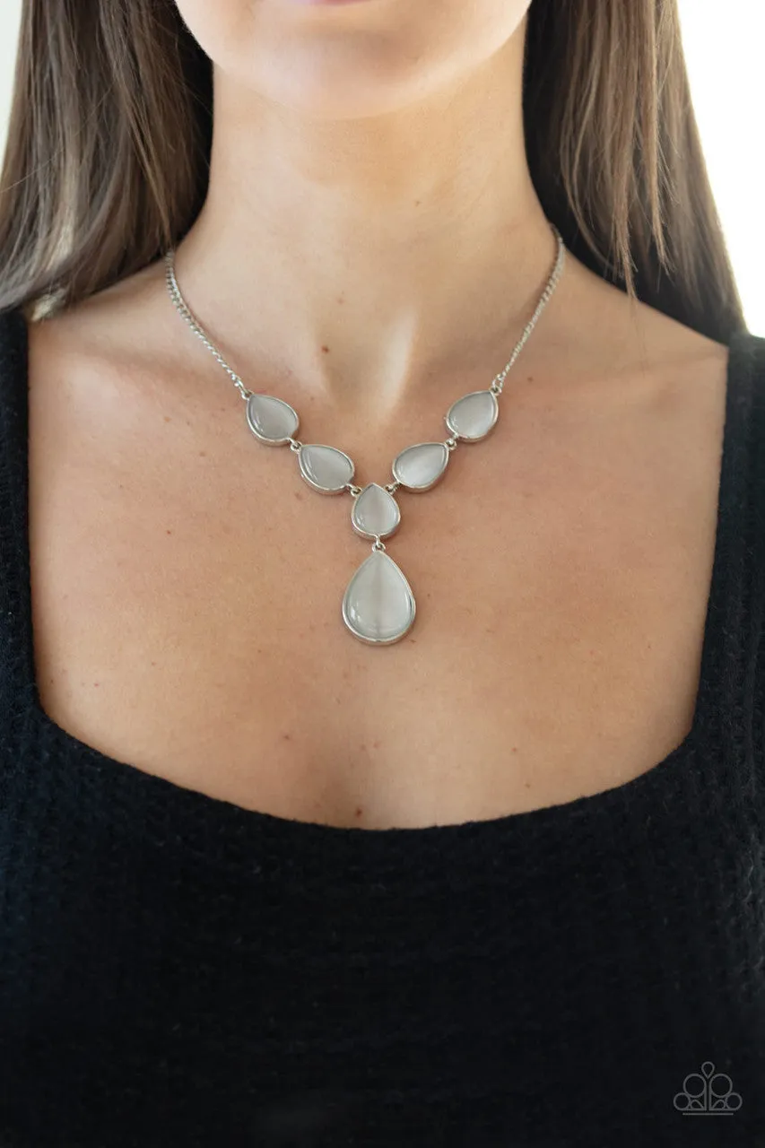 Dewy Decadence White Paparazzi Necklace
