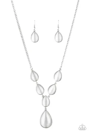 Dewy Decadence White Paparazzi Necklace