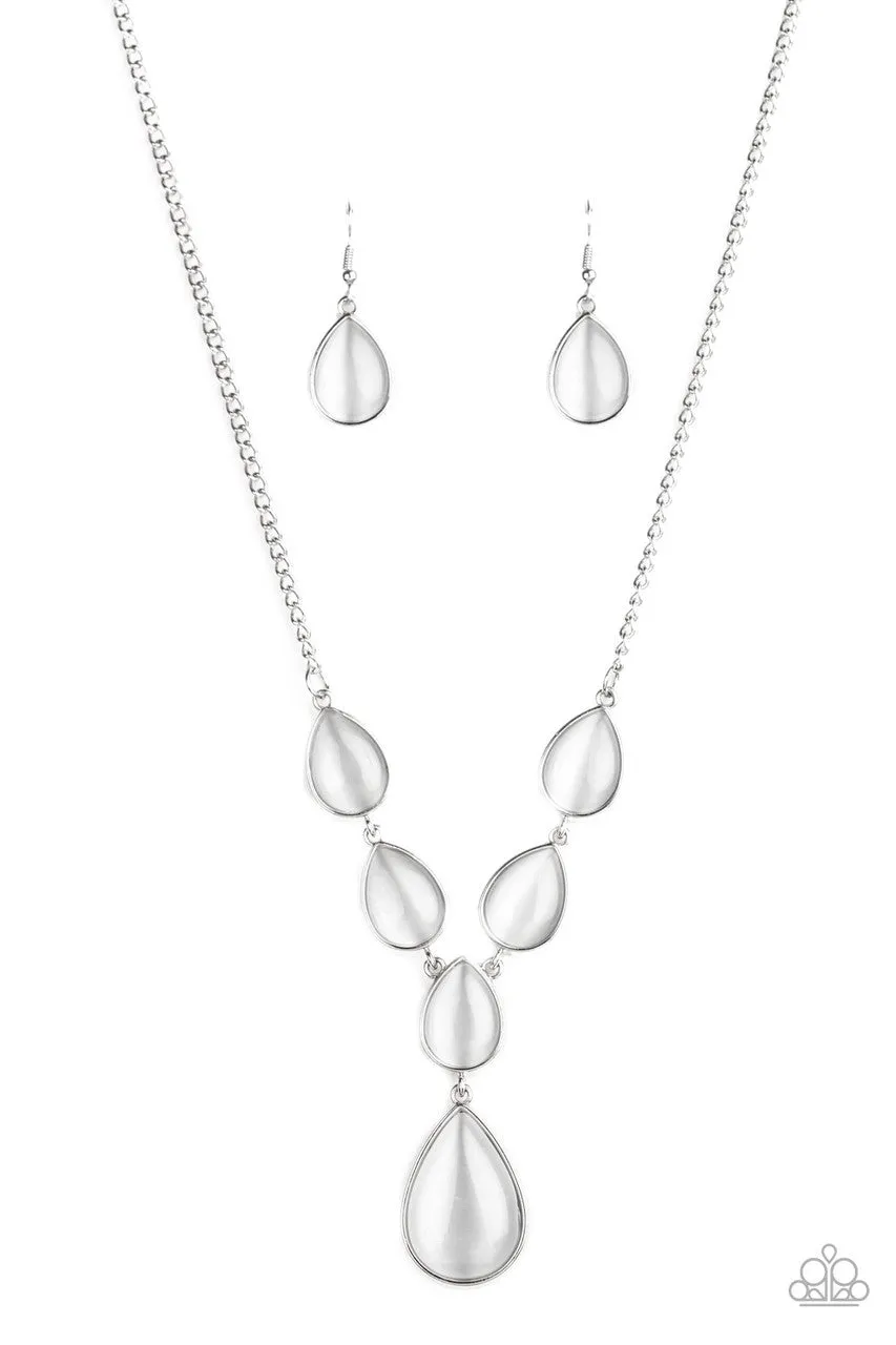 Dewy Decadence White Paparazzi Necklace