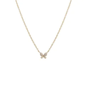 Diamond Butterfly Necklace 14K