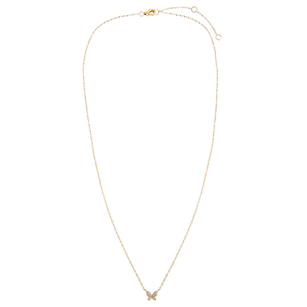 Diamond Butterfly Necklace 14K