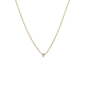 Diamond Mini Trio Cluster Necklace 14K