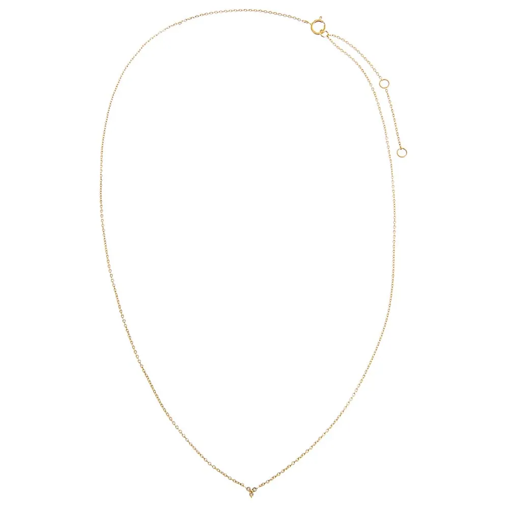 Diamond Mini Trio Cluster Necklace 14K