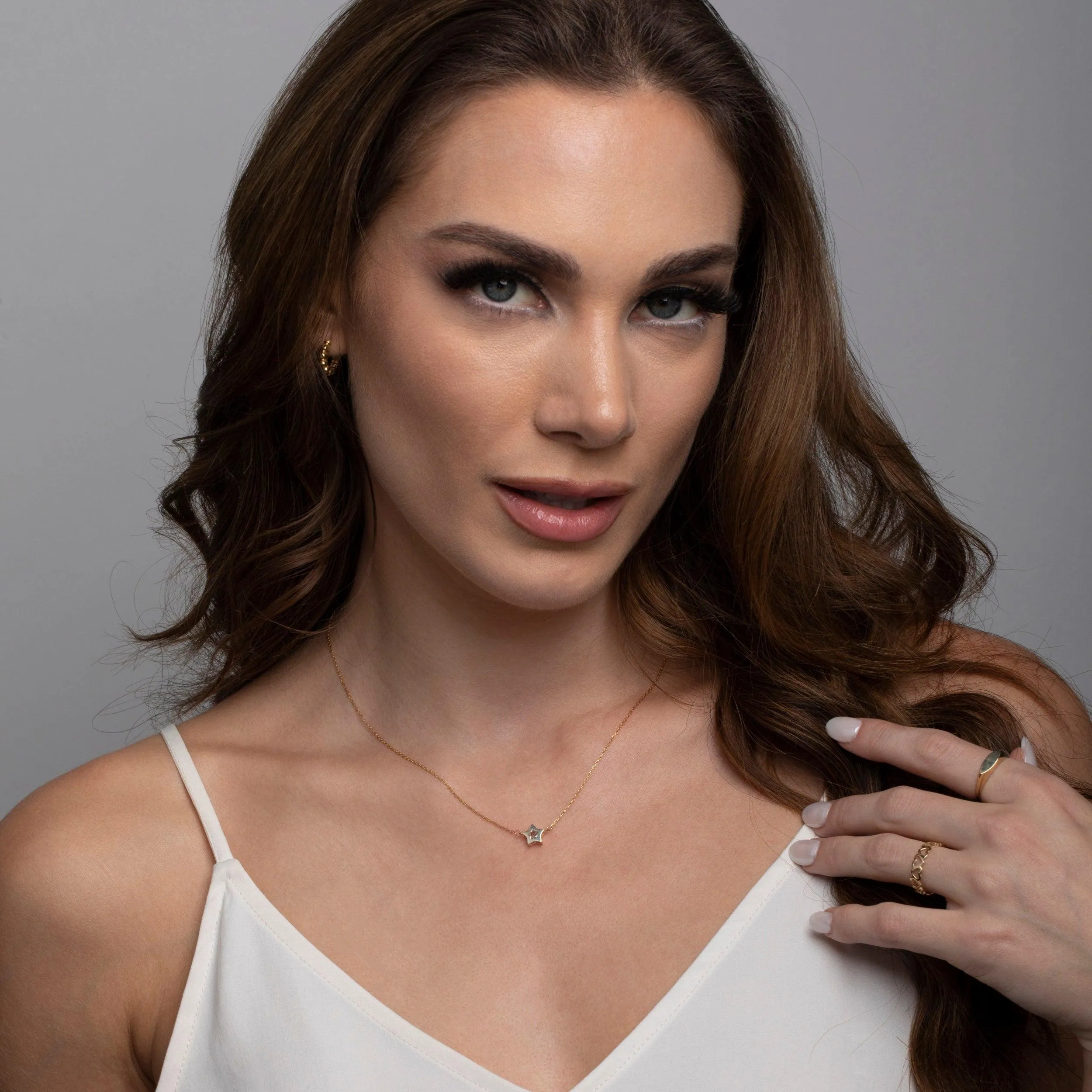 Diamond Star Necklace - 18K Gold Vermeil