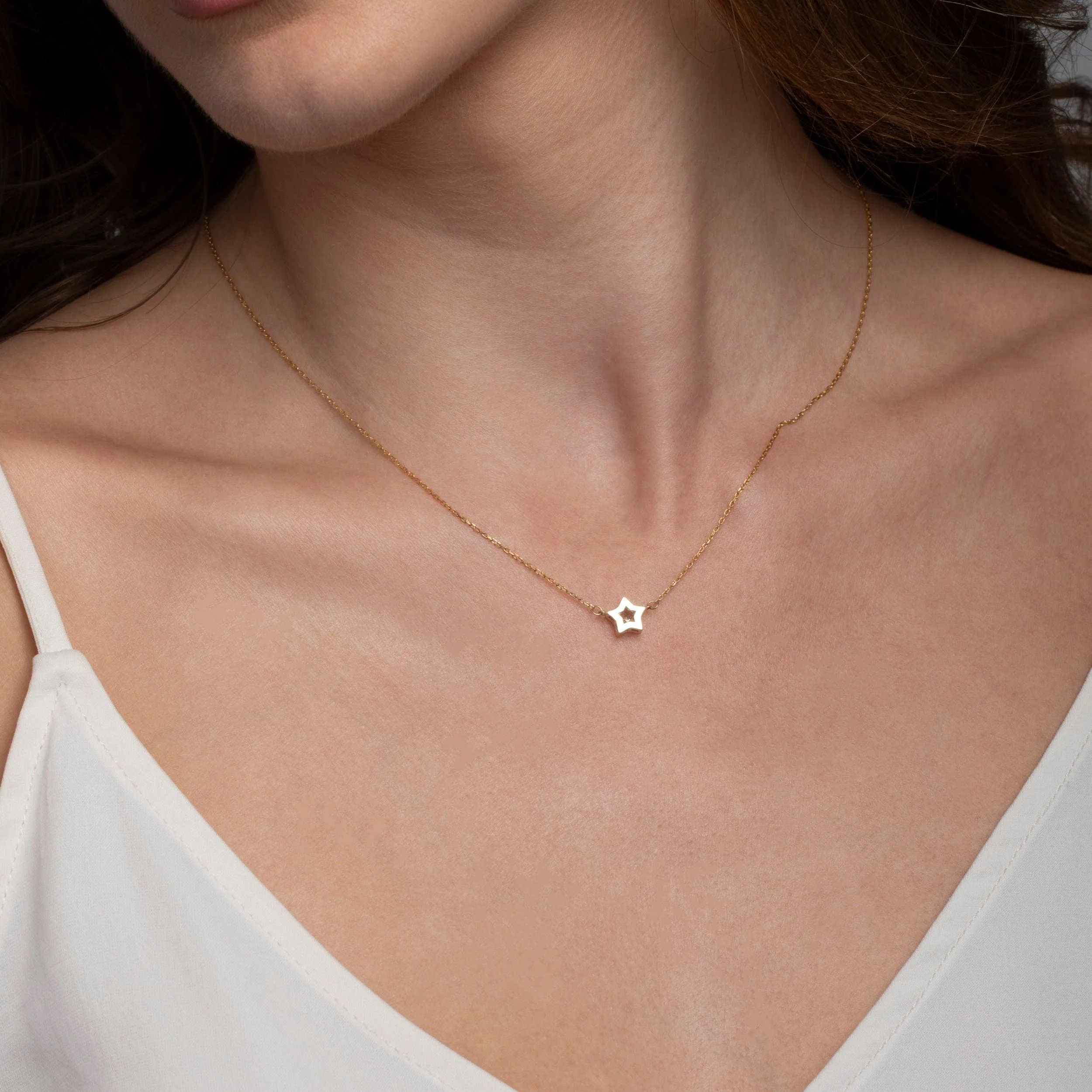 Diamond Star Necklace - 18K Gold Vermeil