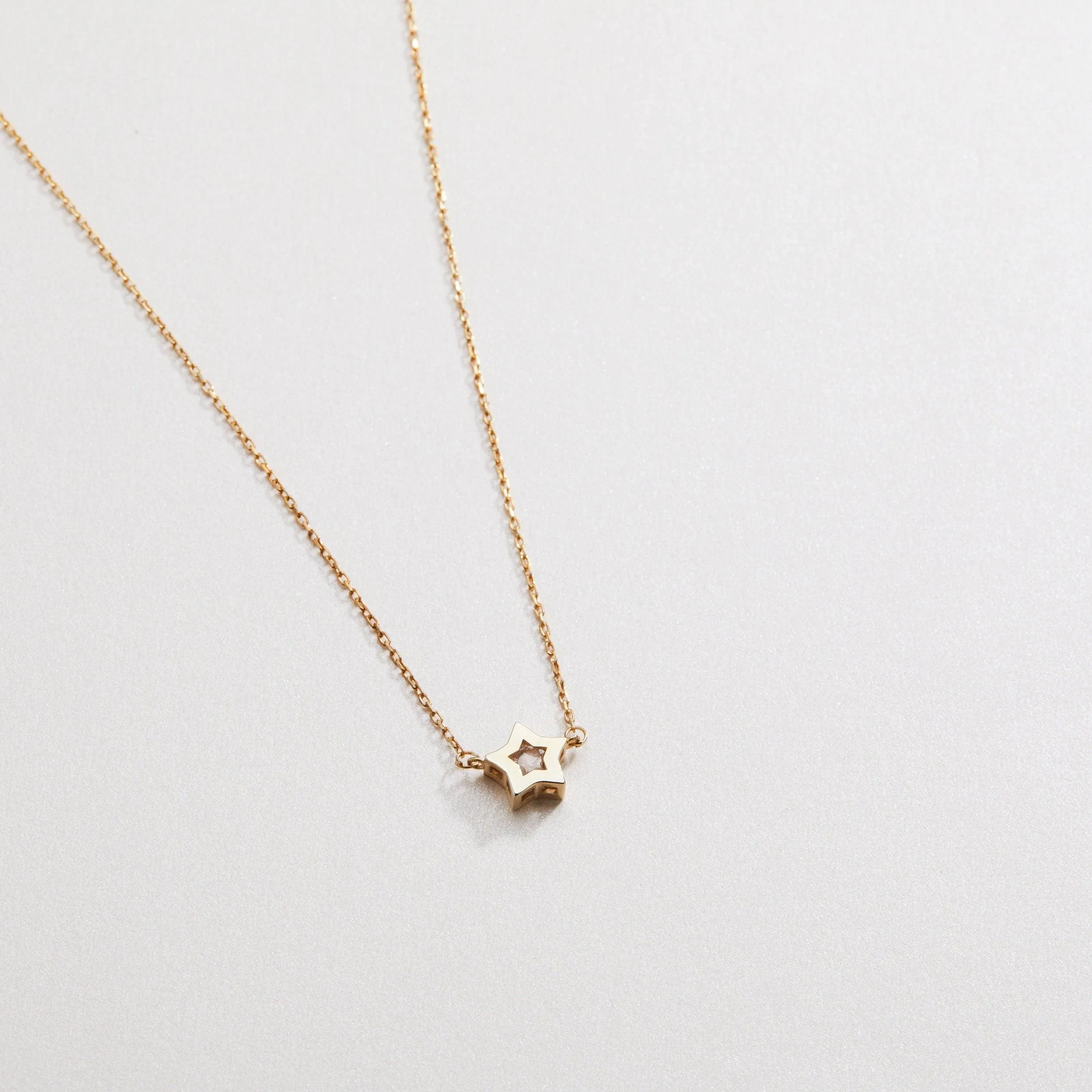 Diamond Star Necklace - 18K Gold Vermeil