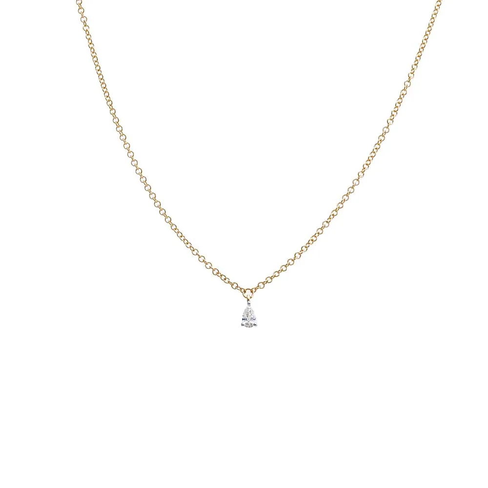 Diamond Teardrop Necklace 14K