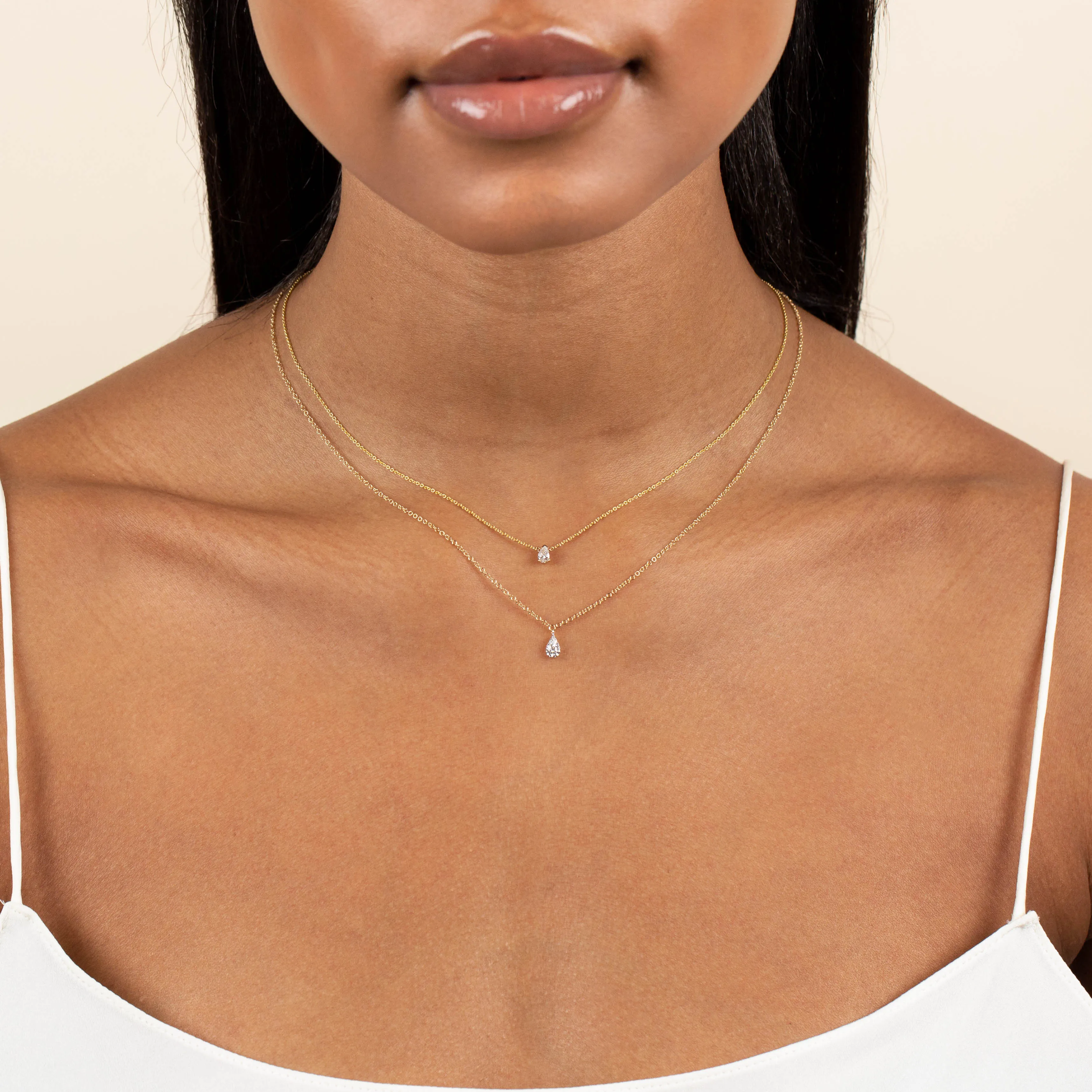 Diamond Teardrop Necklace 14K