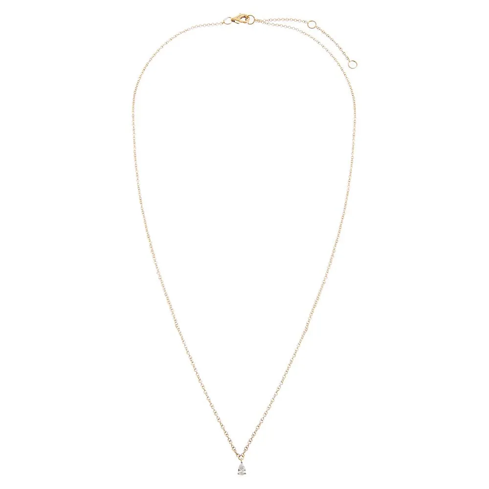 Diamond Teardrop Necklace 14K