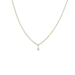 Diamond Teardrop Necklace 14K