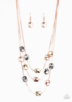 Downtown Reflections Copper Paparazzi Necklace