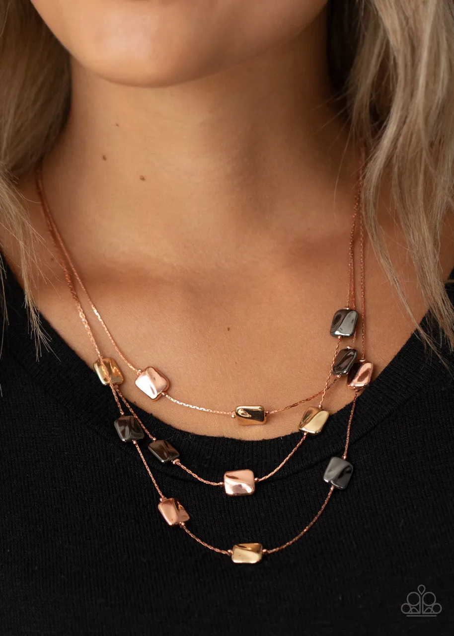 Downtown Reflections Copper Paparazzi Necklace