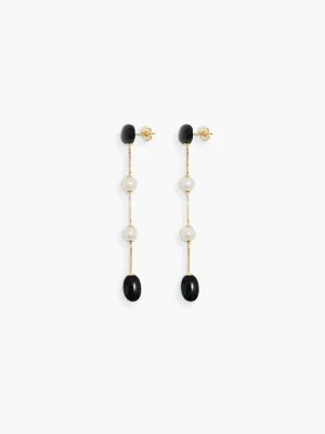 Dualism Long Earrings - Gold