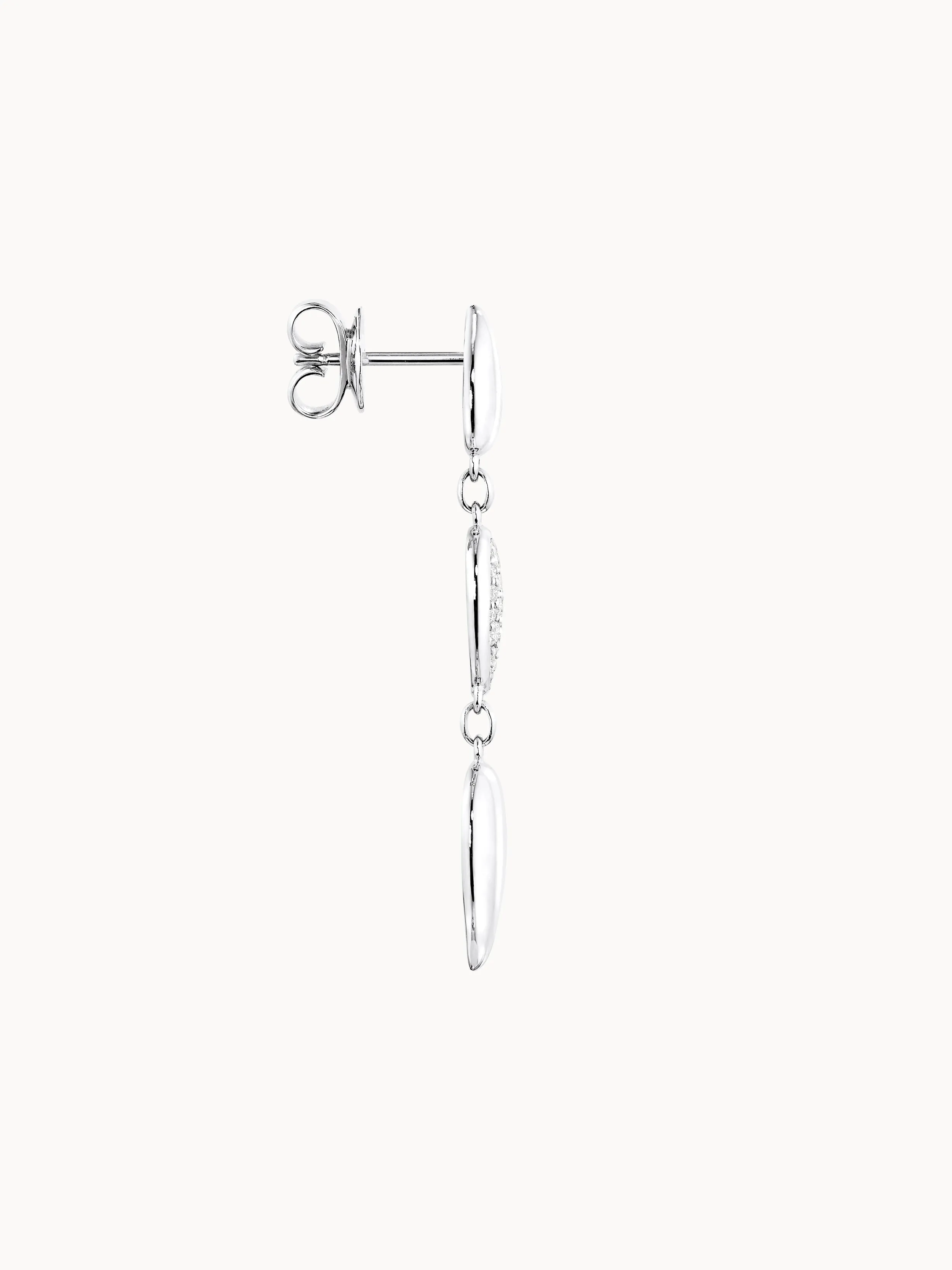 Earrings SIGNATURE Wave - 3 drop elements - Diamond Pavé with Diamond Pavé