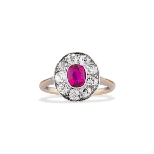 Edwardian Ruby and Diamond Ring