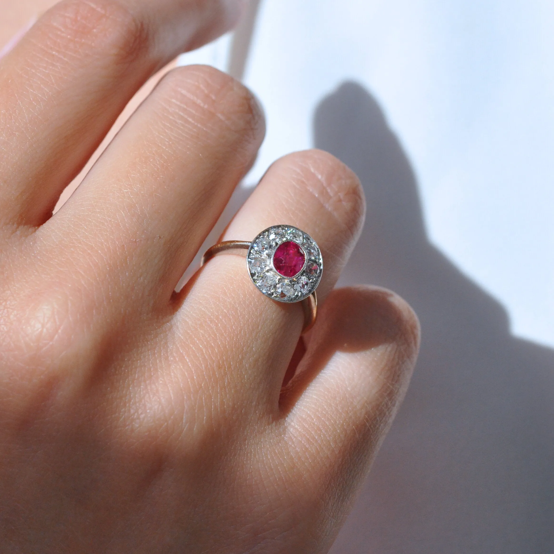 Edwardian Ruby and Diamond Ring
