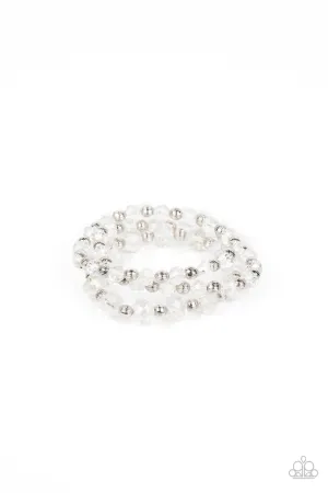 Eiffel Tower Tryst White Paparazzi Bracelet