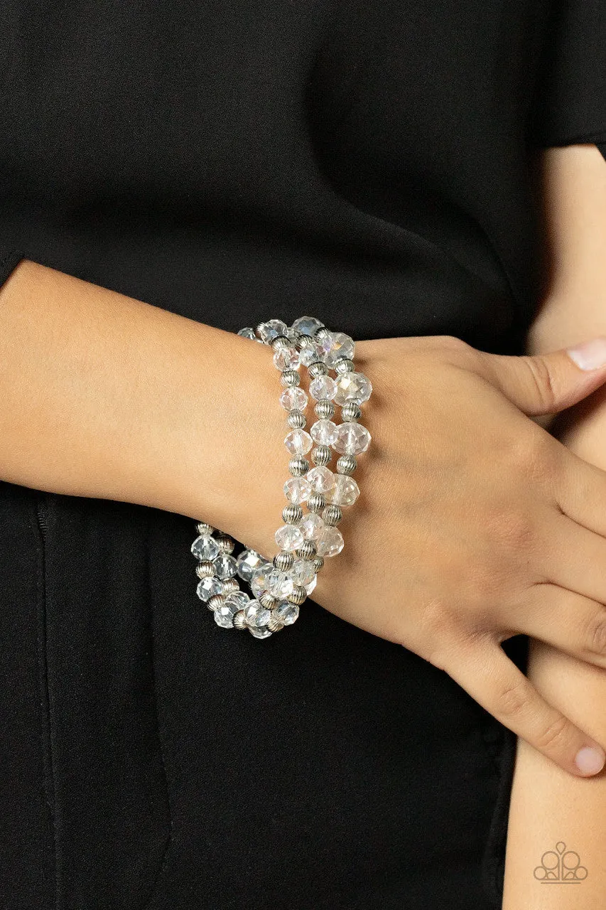 Eiffel Tower Tryst White Paparazzi Bracelet