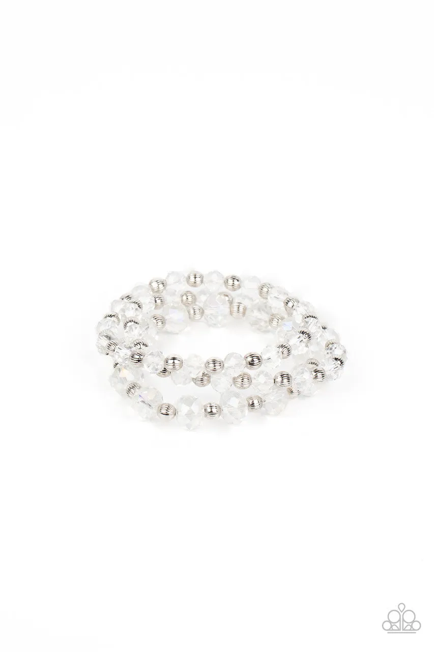 Eiffel Tower Tryst White Paparazzi Bracelet