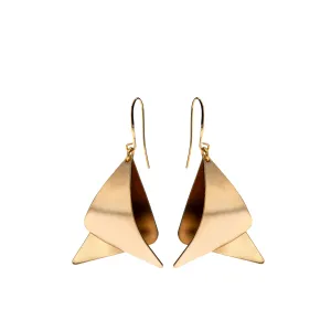 Eleanor Two gold bent triangles earrings