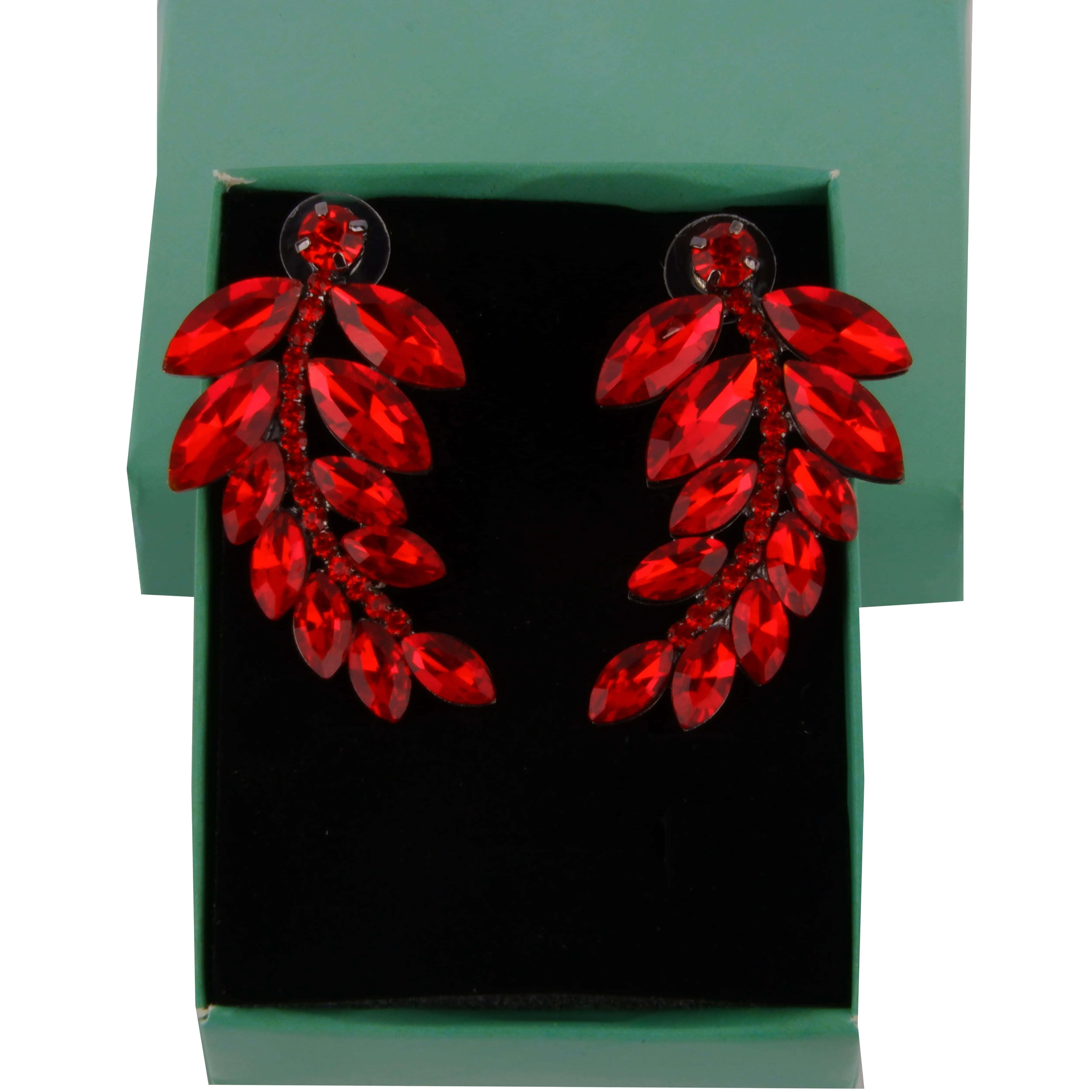 Elegant Crystal Stone Leaf Earrings: Modern Design for Timeless Style