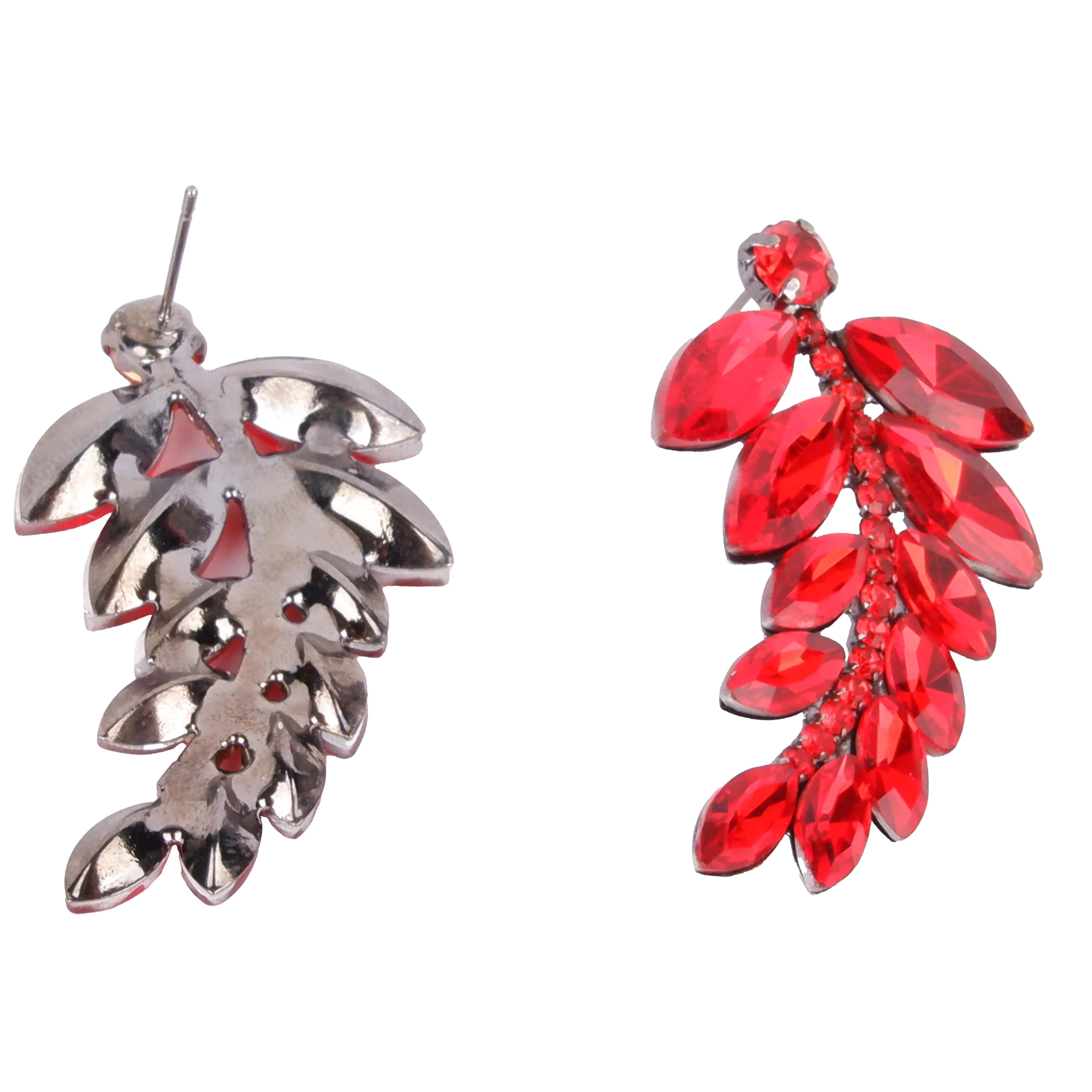 Elegant Crystal Stone Leaf Earrings: Modern Design for Timeless Style
