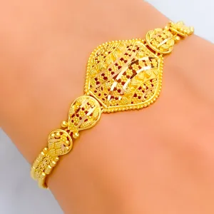 Elegant Engraved 22k Gold Bracelet