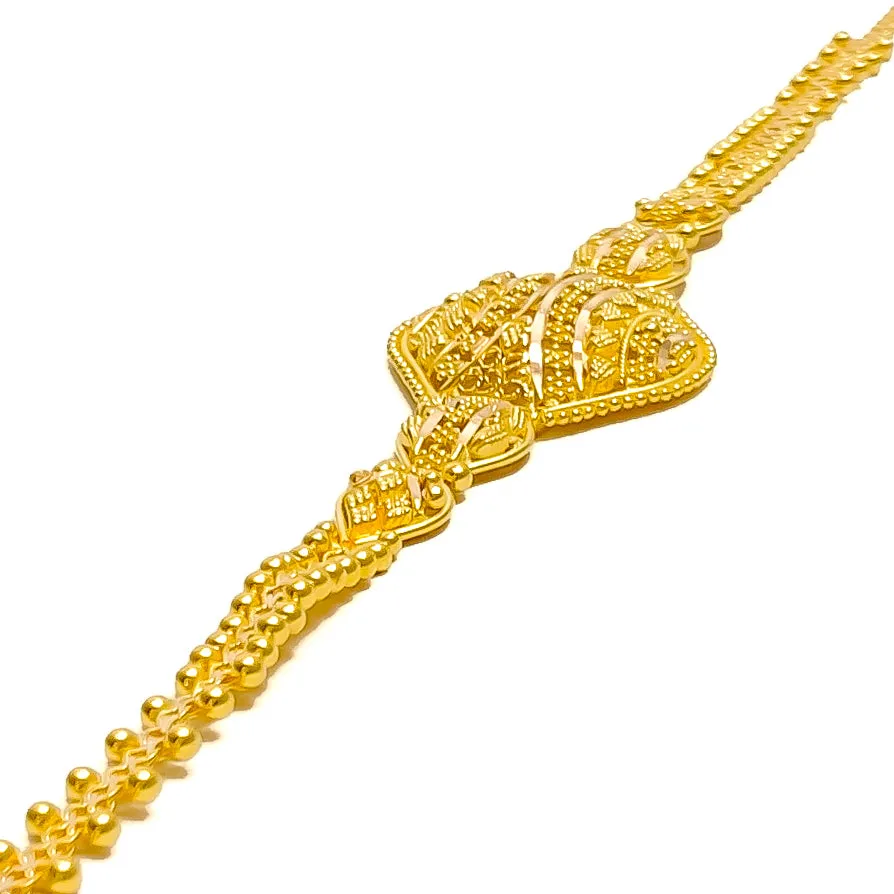 Elegant Engraved 22k Gold Bracelet