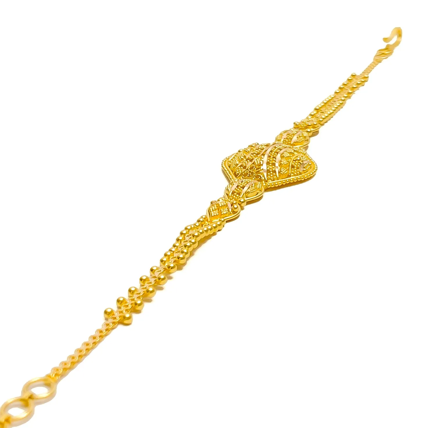 Elegant Engraved 22k Gold Bracelet