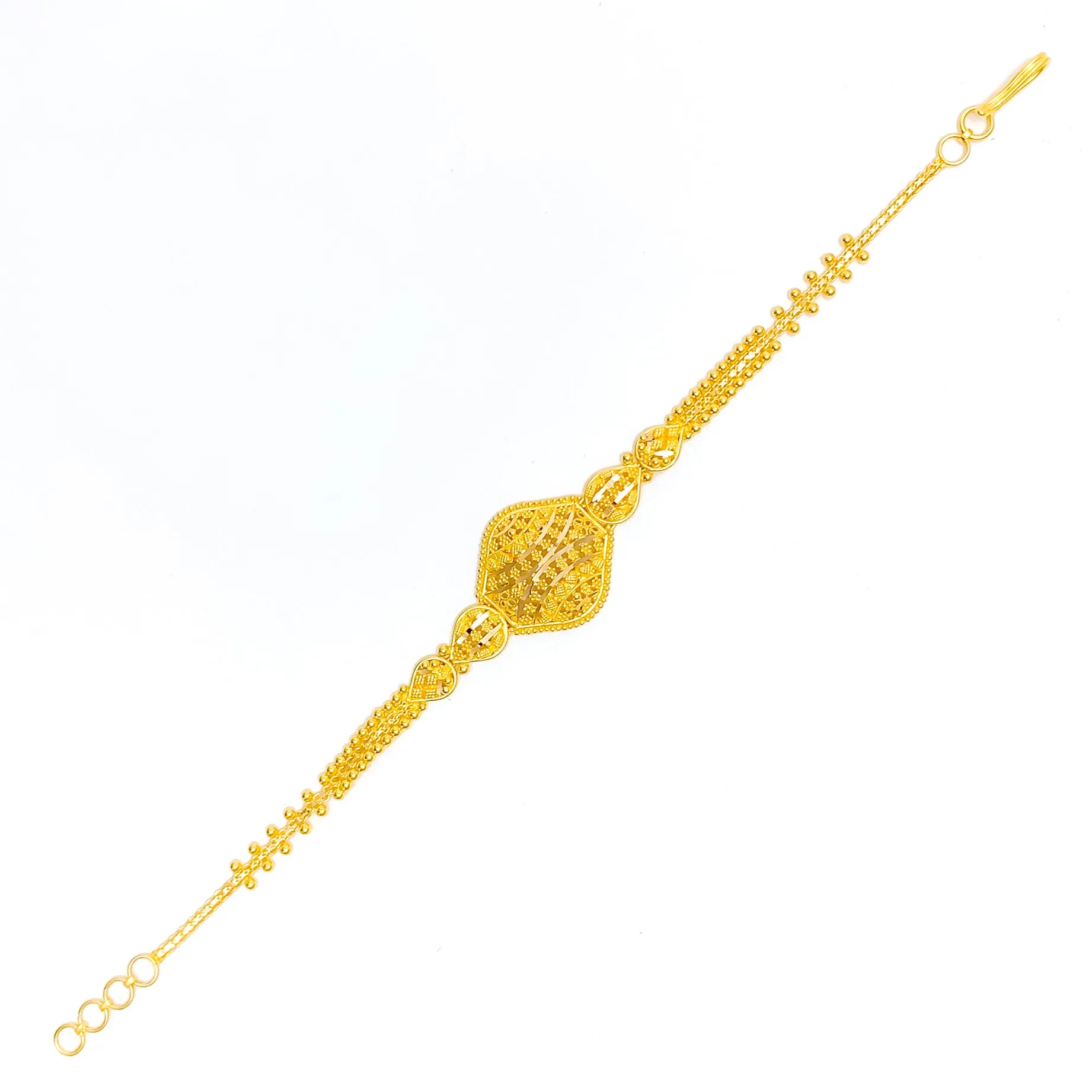 Elegant Engraved 22k Gold Bracelet